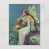   Fairy Fae Harp Candle Ocean Briefkaart (Voorkant)