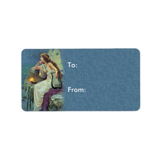   Fairy Fae Harp Candle Ocean Etiket (Voorkant)