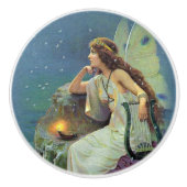   Fairy Fae Harp Candle Ocean Keramische Knop (Voorkant)