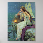   Fairy Fae Harp Candle Ocean Poster (Voorkant)
