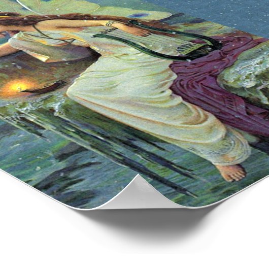   Fairy Fae Harp Candle Ocean Poster (Hoek)