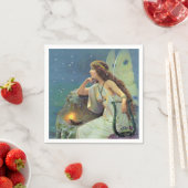 Fairy Fae Harp Candle Ocean Servetten (Insitu)