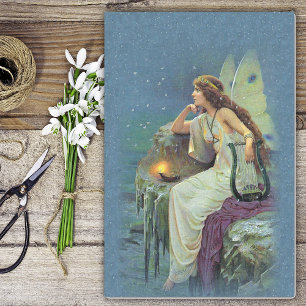 Fairy Fae Harp Candle Ocean Tissuepapier