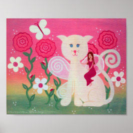 Fairy Fairy Friends - 8x10 Kitty Cat Kinder Art Poster