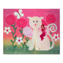 Fairy Fairy Friends - 8x10 Kitty Cat Kinder Art