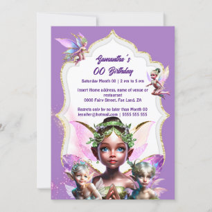 Fairy fantasie grillige pixie prinses paarse meisj kaart