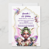 Fairy fantasie grillige pixie prinses roze meisjes kaart (Voorkant)