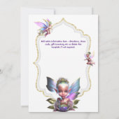 Fairy fantasie grillige pixie prinses roze meisjes kaart (Achterkant)