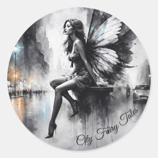 Fairy fantasie regenachtige nachtstraten droomwere ronde sticker