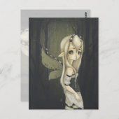 Fairy fantasy art briefkaart green (Voorkant / Achterkant)