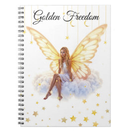 Fairy fantasy blonde meisje wolk zitten magisch notitieboek