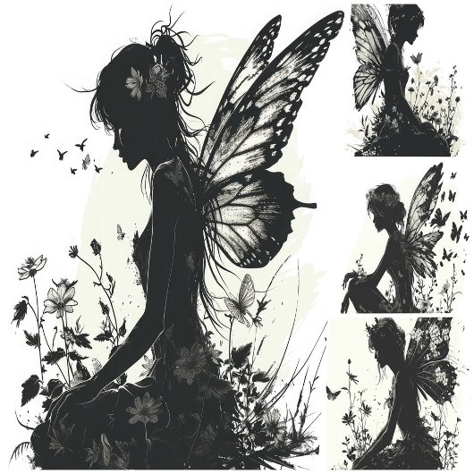 Fairy Fantasy Silhouet thema Foto Afdruk