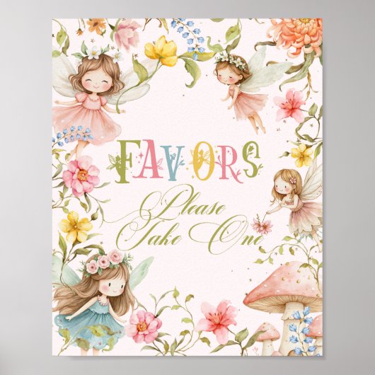 Fairy Favors Enchanted Garden Bright Brithday Poster (Voorkant)
