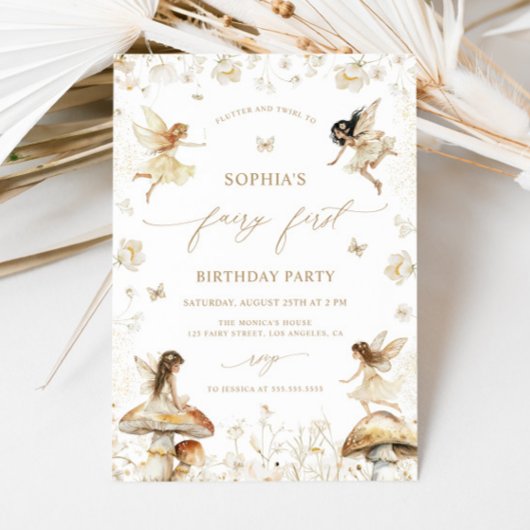Fairy First Birthday Boho Kaart
