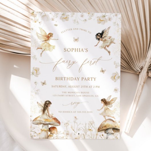 Fairy First Birthday Boho Kaart
