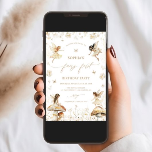 Fairy First Birthday Boho Kaart