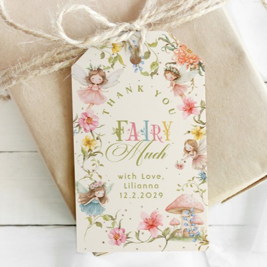 Fairy First Birthday Colorful Bright Thank you Cadeaulabel