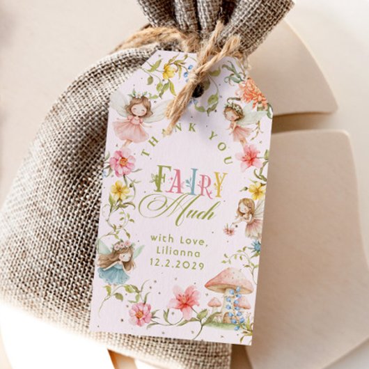 Fairy First Birthday Colorful Bright Thank you Cadeaulabel