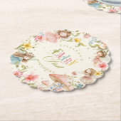 Fairy First Birthday Colorful Bright Wildflower Kartonnen Onderzetters (Gekanteld)