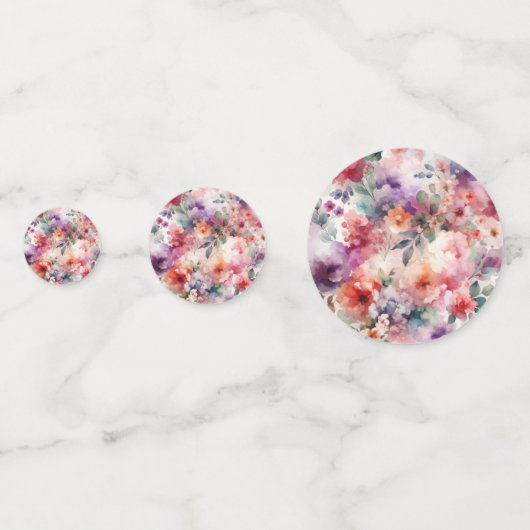 Fairy First Birthday Enchanted Floral Waterverf Confetti (Achterkanten)