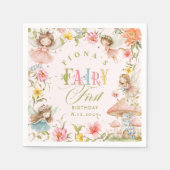 Fairy First Birthday Enchanted Garden Bright Servet (Voorkant)