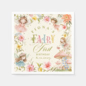 Fairy First Birthday Enchanted Garden Bright Servet (Voorkant)