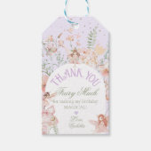 Fairy First Birthday Enchanted garden Whimsical Cadeaulabel (Voorkant)