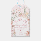 Fairy First Birthday Enchanted garden Whimsical Cadeaulabel (Voorkant)