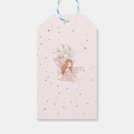 Fairy First Birthday Enchanted garden Whimsical Cadeaulabel (Achterkant)