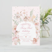 Fairy First Birthday Enchanted garden Whimsical Kaart (Staand voorkant)