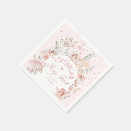 Fairy First Birthday Enchanted garden Whimsical Servet (Hoek)
