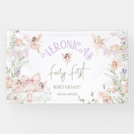 Fairy First Birthday Enchanted garden Whimsical Spandoek
