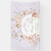 Fairy First Birthday Enchanted garden Whimsical Spandoek (Verticaal)