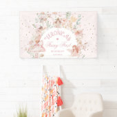 Fairy First Birthday Enchanted garden Whimsical Spandoek (Insitu)