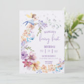 Fairy First  Birthday Forest Watercolor Mushroom  Kaart (Staand voorkant)