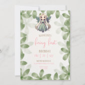 Fairy First Birthday Forest Watercolor Mushroom  Kaart (Voorkant)