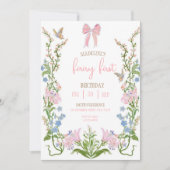 Fairy First Birthday Forest Watercolor Mushroom  Kaart (Voorkant)