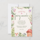Fairy First Birthday Forest Waterverf paddenstoel Bedankkaart (Voorkant)