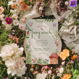 Fairy First Birthday Forest Waterverf paddenstoel Bedankkaart