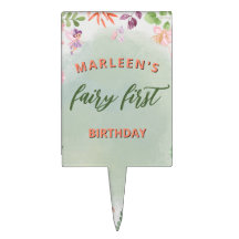 Fairy First Birthday Forest Waterverf paddenstoel
