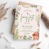 Fairy First Birthday Forest Waterverf paddenstoel Kaart