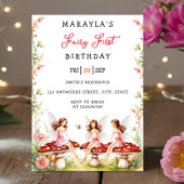 Fairy First Birthday Forest Waterverf paddenstoel Kaart