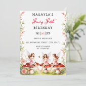 Fairy First Birthday Forest Waterverf paddenstoel Kaart (Staand voorkant)