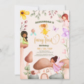 Fairy First Birthday Forest Waterverf paddenstoel Kaart (Voorkant)