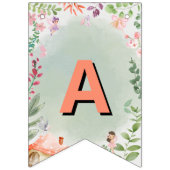 Fairy First Birthday Forest Waterverf paddenstoel Vlaggetjes (Tweede vlag)