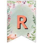 Fairy First Birthday Forest Waterverf paddenstoel Vlaggetjes (Derde vlag)