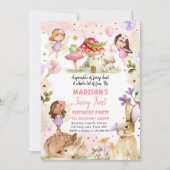 Fairy First Birthday Girl 1st Fairy Forest Magical Kaart (Voorkant)