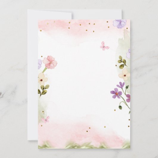 Fairy First Birthday Girl 1st Fairy Forest Magical Kaart (Achterkant)