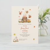 Fairy First Birthday Herfst Woodland Fairy Garden Kaart (Staand voorkant)