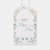 Fairy First Birthday Invitation | Elegant Blue  Cadeaulabel (Achterkant)